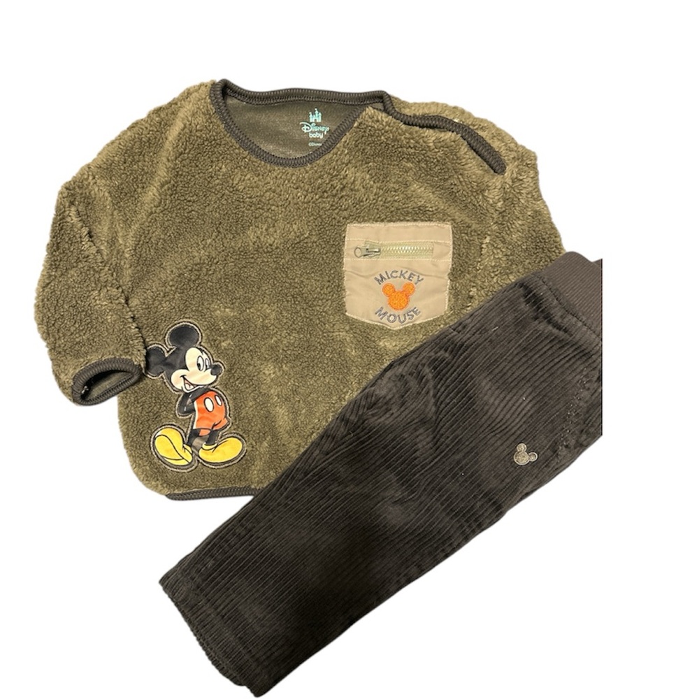 Mickey Mouse Fleece Sweater with Pocket & Corduroy Pants